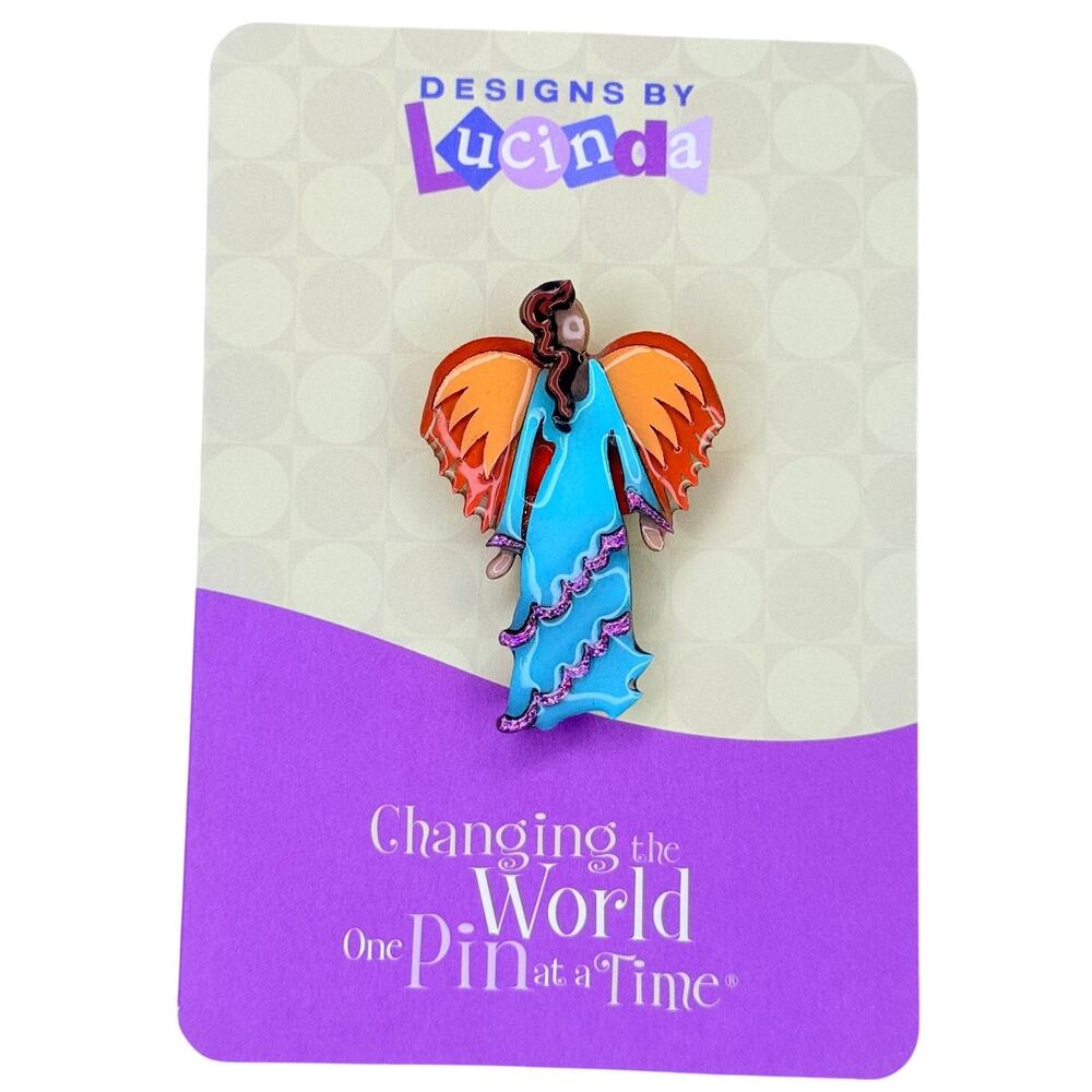 Vintage Designs by Lucinda Angel Dove Brooch Pin Glitter Original Card Whimsical